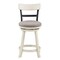 Contemporary Home Living 36.5" White and Black High Back Bar Stool with Swivel Seat